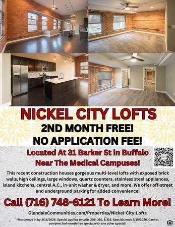 Buffalo Spacious 3 Loft Apt Available - Room for Rent